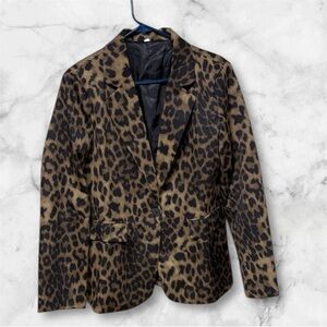Brown black animal print Leopard Print Blazer size medium oversized